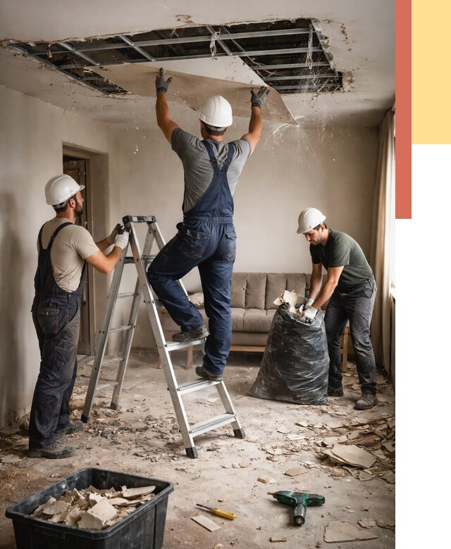 Демонтаж гипсокартонного потолка в Апшеронске от 430 руб. за м2 — ОТДЕЛОЧНИК-Пшр