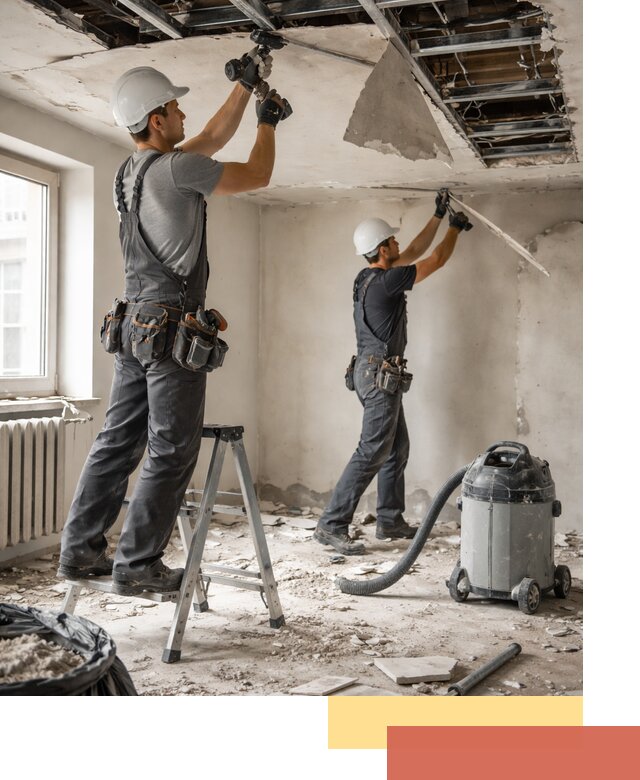 Демонтаж гипсокартонного потолка в Апшеронске быстро и аккуратно