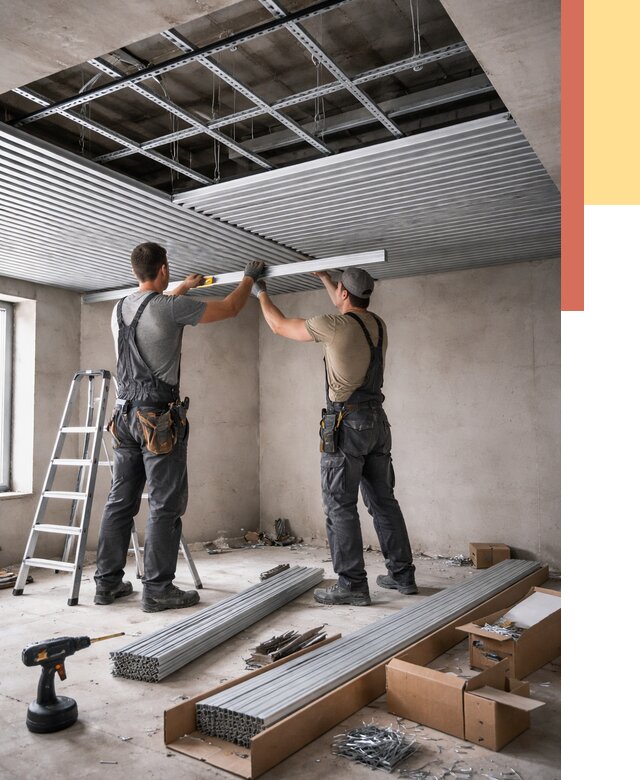 Монтаж реечного потолка в Апшеронске от 4612 руб. под ключ | ОТДЕЛОЧНИК-Пшр