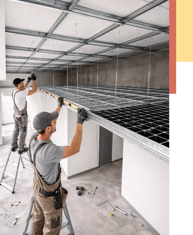 Монтаж потолка грильято в Апшеронске от 461 руб./м² — быстрая сборка под ключ | ОТДЕЛОЧНИК-Пшр