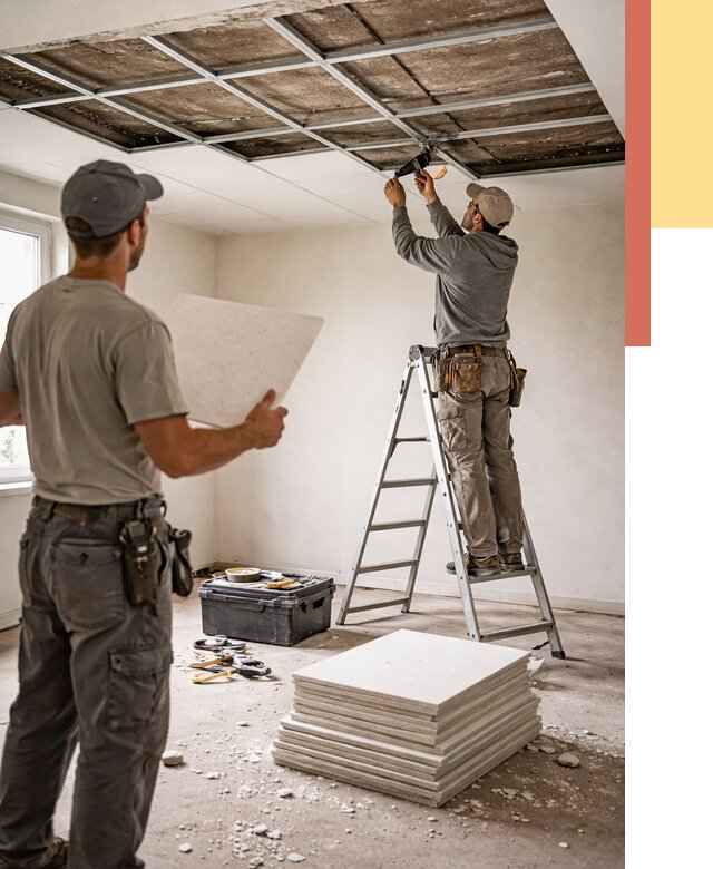 Замена плит подвесного потолка в Апшеронске от 1793 руб. быстро и недорого | ОТДЕЛОЧНИК-Пшр