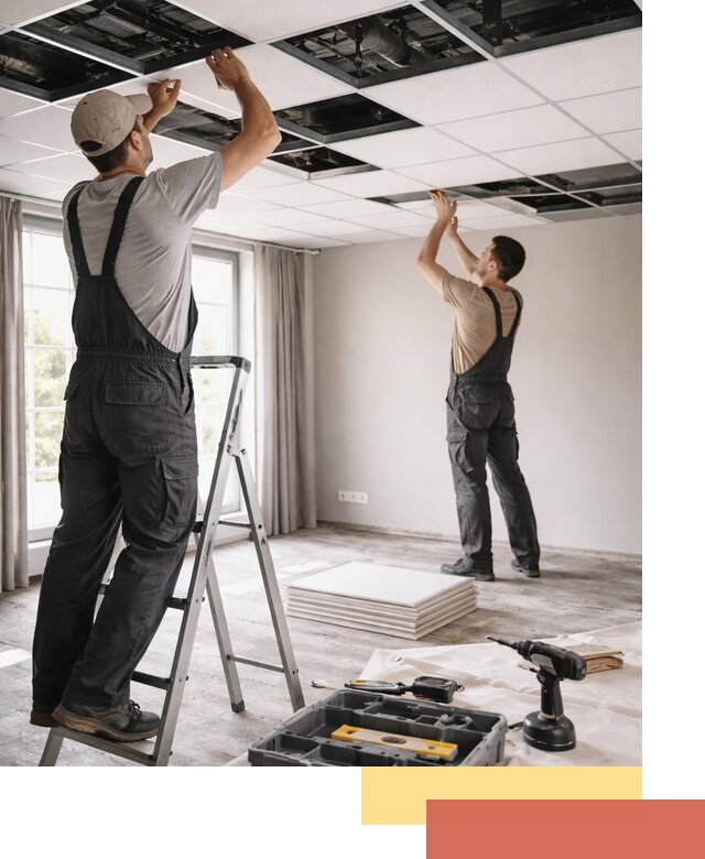 Замена плит подвесного потолка в Апшеронске быстро и качественно