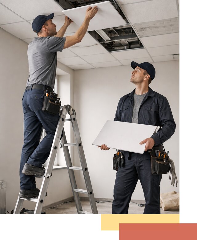 Обслуживание подвесного потолка в Апшеронске — ремонт и чистка