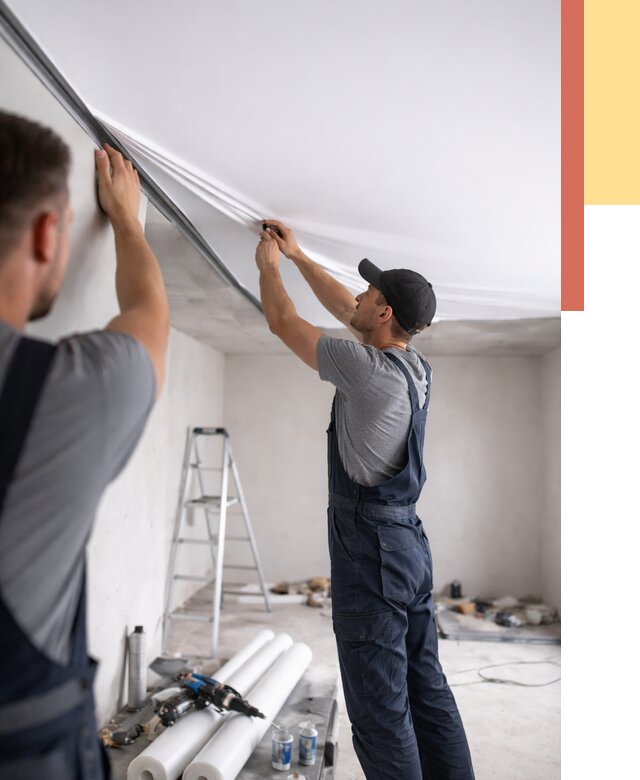 Монтаж матового натяжного потолка в Апшеронске от 4612 руб./м² — быстро и недорого | ОТДЕЛОЧНИК-Пшр