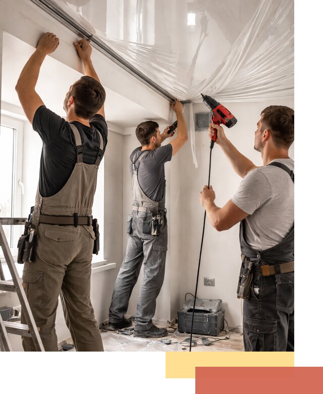 Монтаж глянцевого натяжного потолка в Апшеронске быстро и качественно