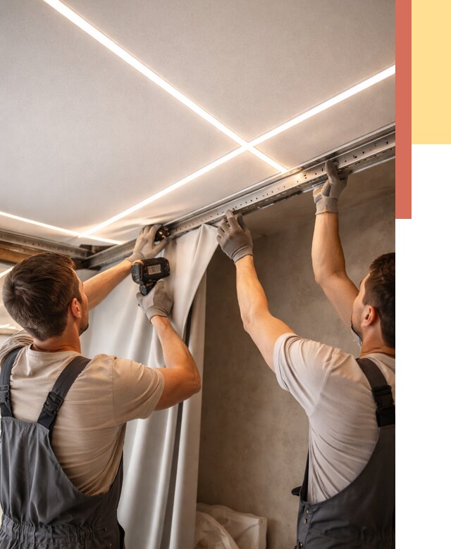 Монтаж натяжного потолка со световыми линиями в Апшеронске от 1230 руб. | ОТДЕЛОЧНИК-Пшр