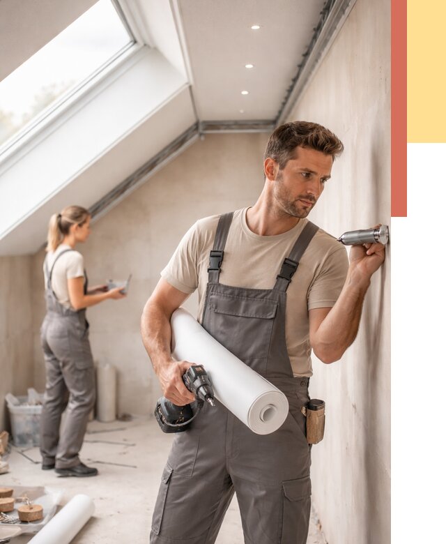 Монтаж натяжного потолка на мансарде в Апшеронске от 3587 руб. | ОТДЕЛОЧНИК-Пшр