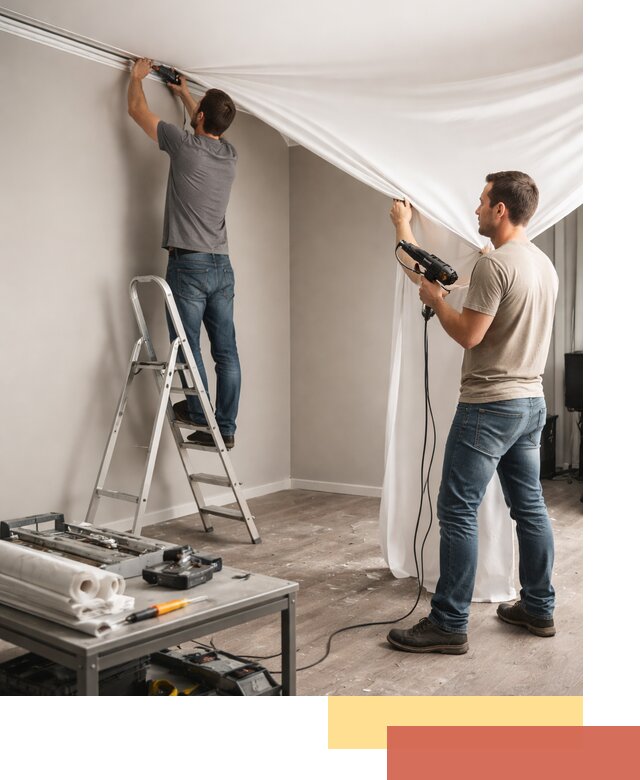 Монтаж натяжного потолка в студии в Апшеронске