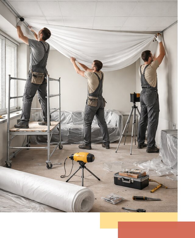 Монтаж натяжного потолка в офисе в Апшеронске