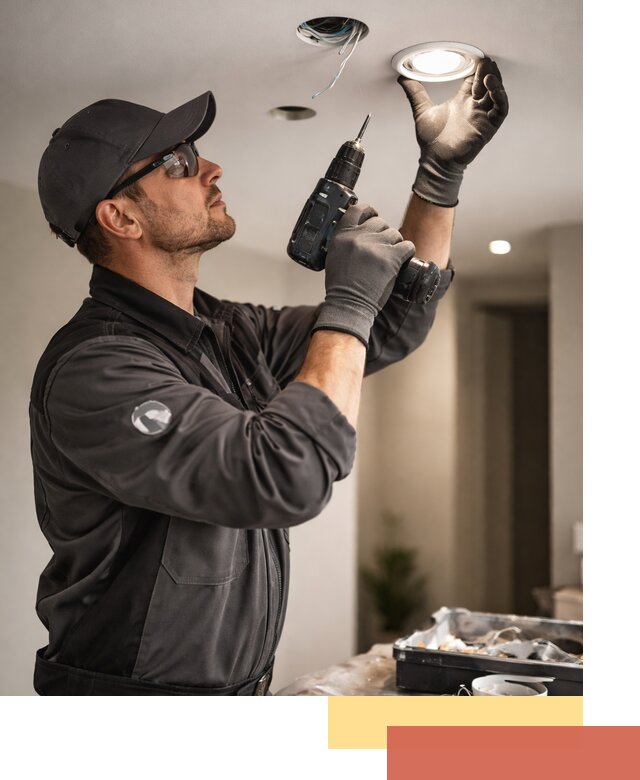 Установка точечных светильников в натяжной потолок в Апшеронске