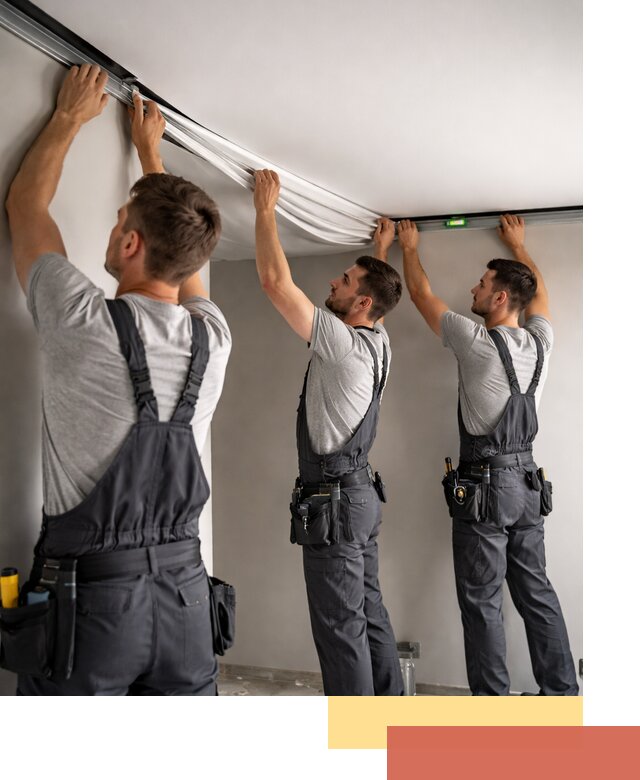 Теневые натяжные потолки в Апшеронске: монтаж и отделка быстро и качественно