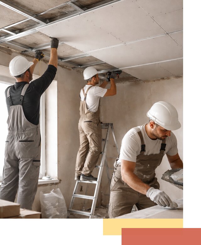 Одноуровневый потолок из гипсокартона в Апшеронске — монтаж и отделка