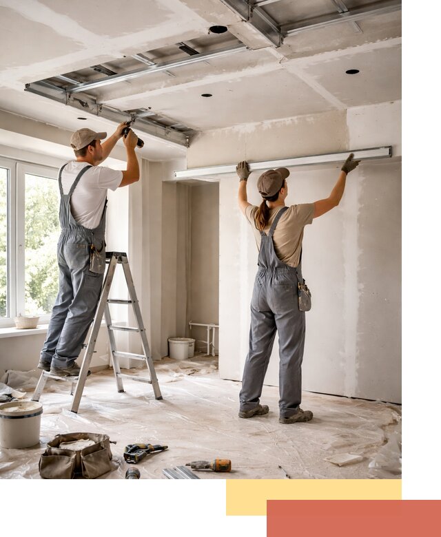 Монтаж многоуровневого потолка из гипсокартона в Апшеронске