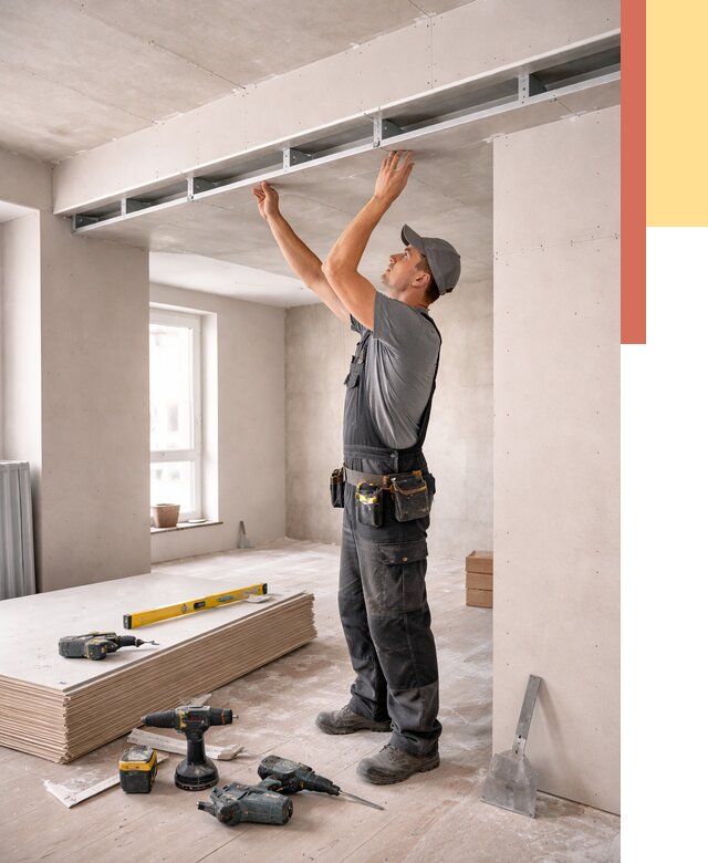 Потолок из гипсокартона с нишей в Апшеронске от 1281 руб. под ключ | ОТДЕЛОЧНИК-Пшр