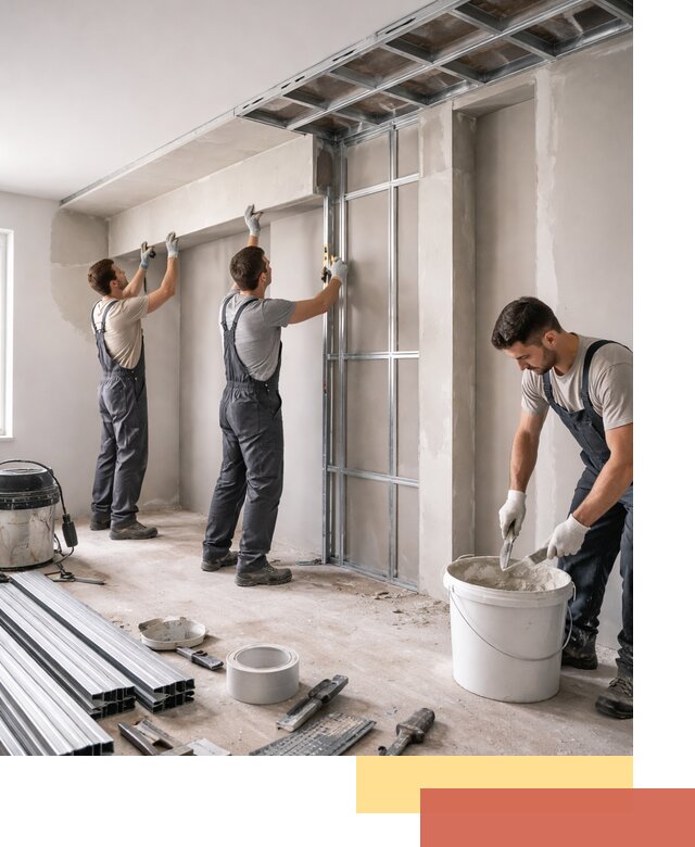 Монтаж потолка из гипсокартона с нишей в Апшеронске