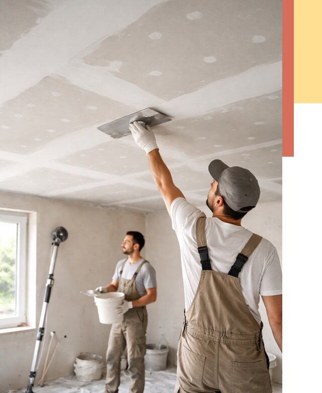 Шпаклевка потолка из гипсокартона в Апшеронске от 3279 руб./м2 — услуги под ключ | ОТДЕЛОЧНИК-Пшр