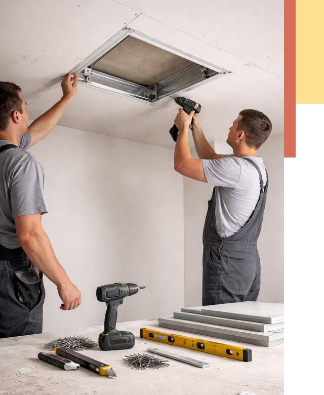 Установка люка в потолок ГКЛ в Апшеронске от 2562 руб. под ключ | ОТДЕЛОЧНИК-Пшр