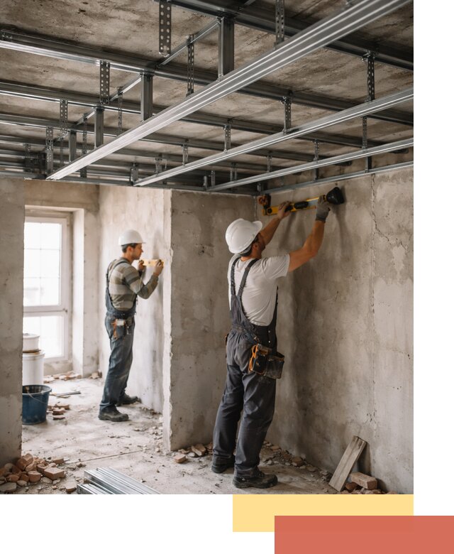 Монтаж каркаса потолка из профильного профиля в Апшеронске