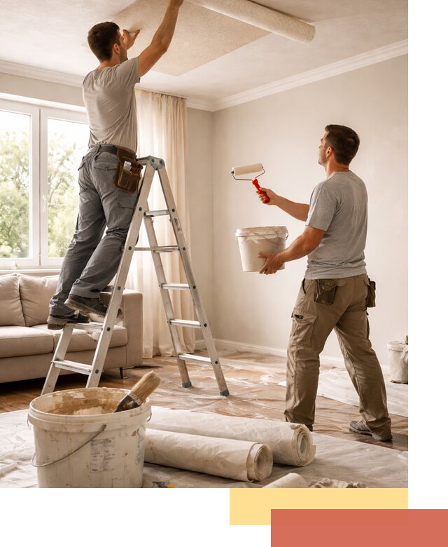 Поклейка обоев на потолок в Апшеронске — качественно и быстро