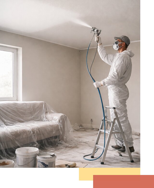 Покраска потолка краскопультом в Апшеронске быстро и качественно