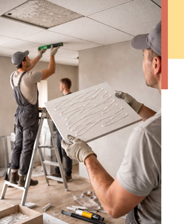 Монтаж потолочной плитки в Апшеронске от 4612 руб. — быстро и недорого | ОТДЕЛОЧНИК-Пшр