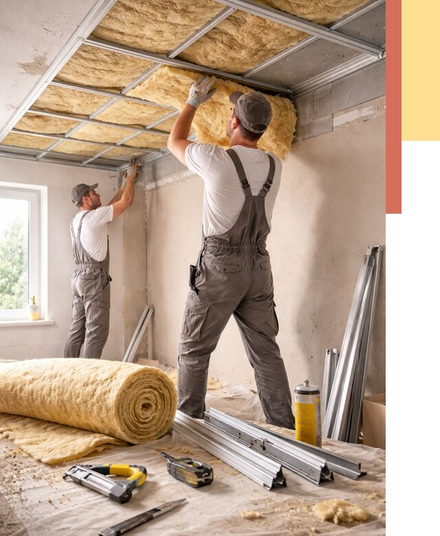 Утепление потолка в Апшеронске от 7379 руб/м2 — недорого, быстро, под ключ | ОТДЕЛОЧНИК-Пшр