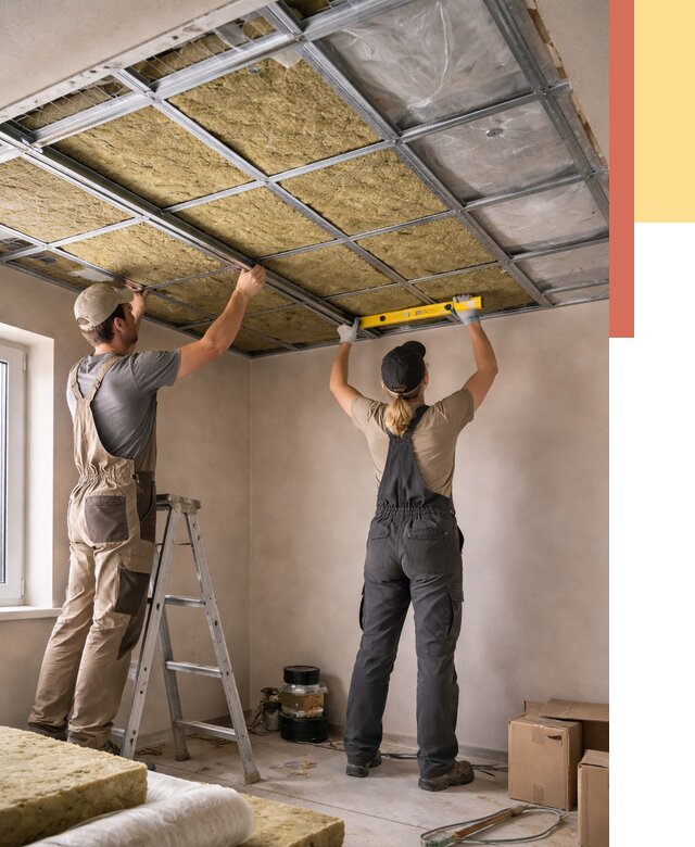 Шумоизоляция потолка в Апшеронске от 1281 руб. под ключ — услуги ОТДЕЛОЧНИК-Пшр